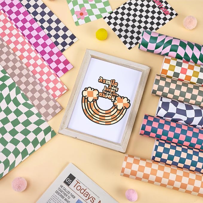Tintnut Checkerboard Permanent Vinyl, waterproof, easy peel & stick, works - Image 7