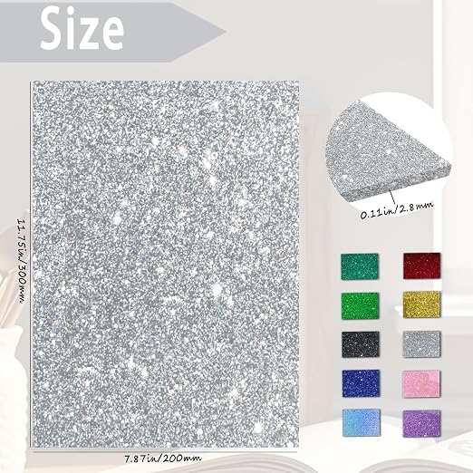 Glitter Acrylic Sheets 12x8 1/8in Thick Silver 2 Pack | 3mm Cast Sparkly Acrylic - Image 2