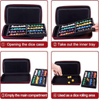 SIQUK Dice Storage Case Dice Organiser Holder Removable Slotted Tray - Image 5