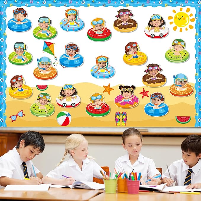 gisgfim 80Pcs Summer Cutouts Swim Ring Decorations Bulletin Board Summer - Image 5