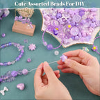 200-260PCS TINKRSTUFF Assorted Purple Acrylic Beads - Image 3