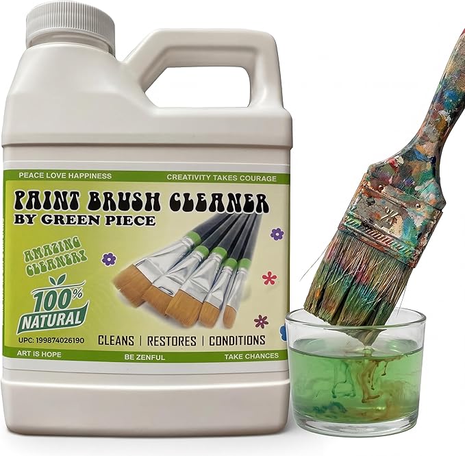 Green Piece® Paint Brush Cleaner & Restorer – 100% Natural, Non-Toxic Formula – by GreenPiece