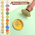 Wax Seal Stamp Kit 10PCS Wax Stamp Heads and 1PCS Wooden Handle Vintage Classic - Image 5