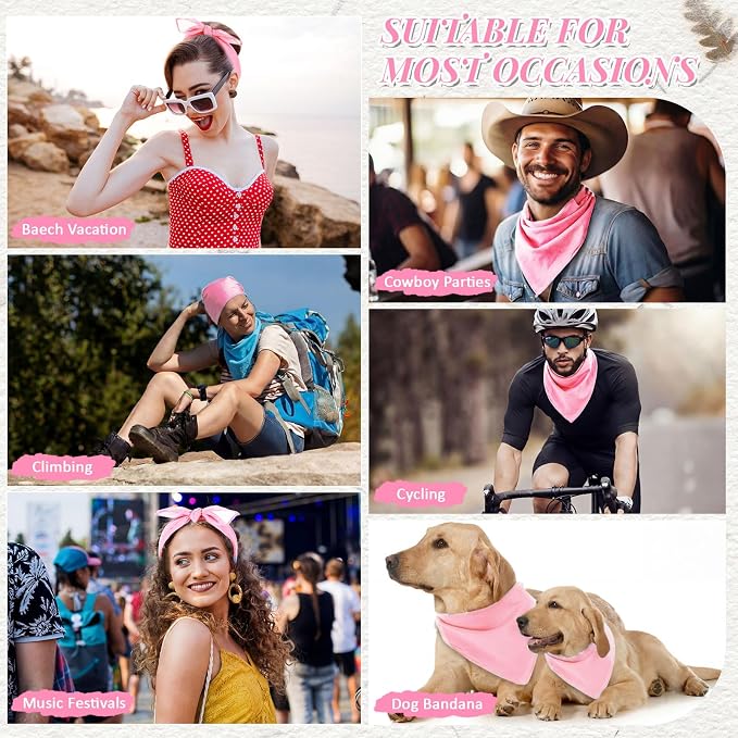 Suhine 100% Cotton Solid Bandanas Blank Bandanas Multifunctional Headband Scarf - Image 6