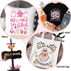 Tintnut Pink Halloween Heat Transfer Vinyl, pumpkins & bats patterned HTV - Image 6