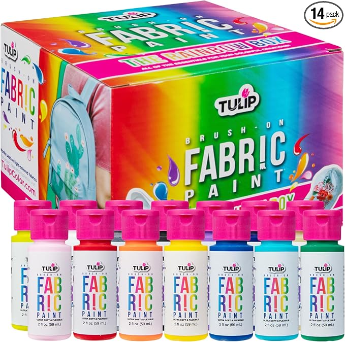 Tulip Brush-on Fabric Paints, 14 Colors 2 fl oz each by Tulip