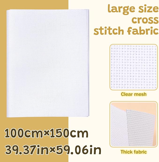 59 * 39 Inch White Cross Stitch Fabric - Image 2