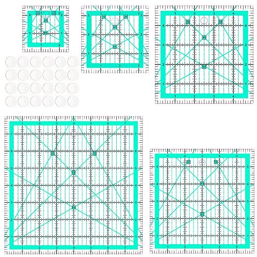 Quilting Rulers, 5 Square Ruler Quilting Templates, Quilting Ruler Acrylic by HUIFARI