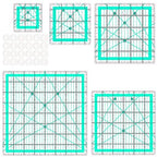 Quilting Rulers, 5 Square Ruler Quilting Templates, Quilting Ruler Acrylic by HUIFARI
