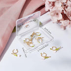 Beebeecraft 8 Sets Toggle Clasps Enamel 18K Gold Plated Brass Flower Bracelet - Image 7