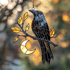 Raven Moon Acrylic Suncatcher by Unknown