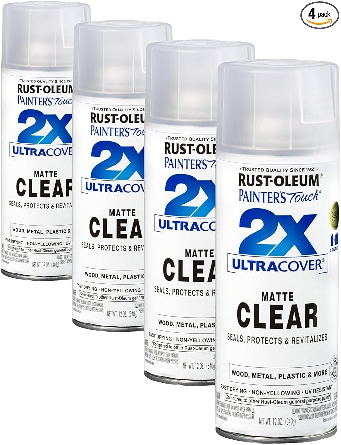 Rust-Oleum 334022 Painter's Touch 2X Ultra Cover Spray Paint, 12 oz, Matte Clear by Rust-Oleum