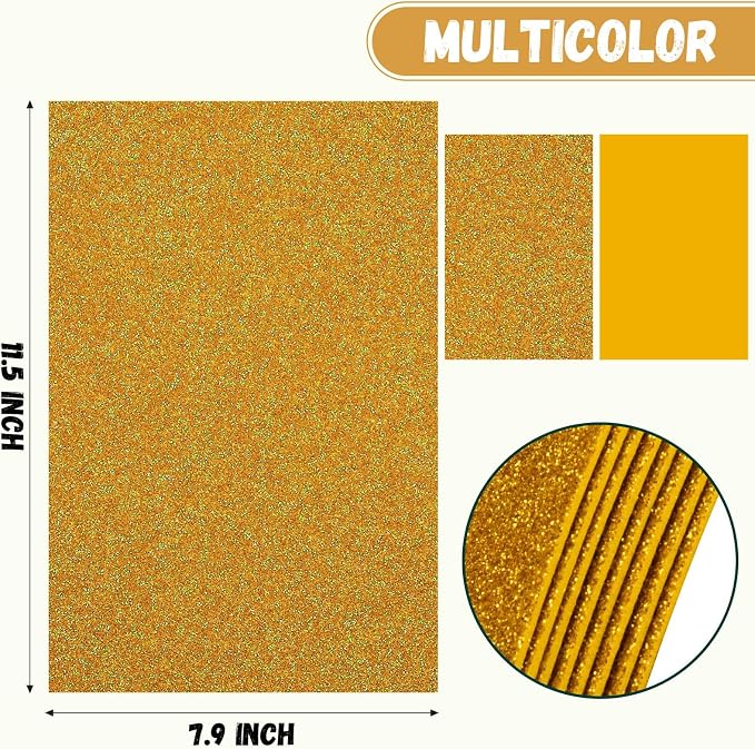 10 Pack Glitter Foam Sheets Craft 8 x 12 inch | Sparkles Foam Paper - Image 2