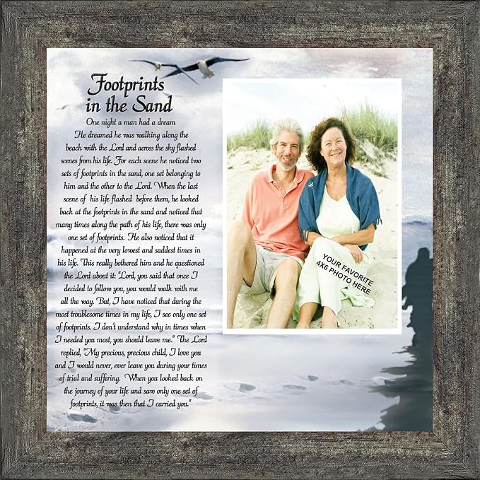 Footprints in the Sand Inspirational Wall Art, Beach Decor, Christian Gifts - Image 2