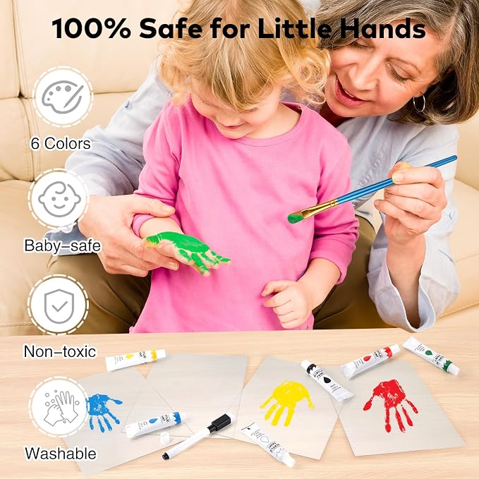 Omrhvi Family Handprint Kit, DIY Craft Keepsake Photo Frame, Hand Print - Image 5