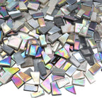 LITMIND 1.1LB Grey White Mixed Irregular Glass Scraps Mosaic Tiles by LITMIND