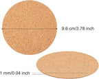 60 Pieces Self Adhesive Cork Coasters Squares/Round 4 x 4 Cork Mats Backing - Image 2