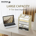 DALTACK 9-Tier Paper Organizer for Desk, Mesh Letter Tray Desk Organizer - Image 2