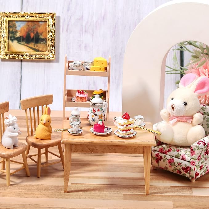 Geiserailie 2 Set 1:12 Dollhouse Miniature Porcelain Tea Cup 30 Pieces Mini - Image 4