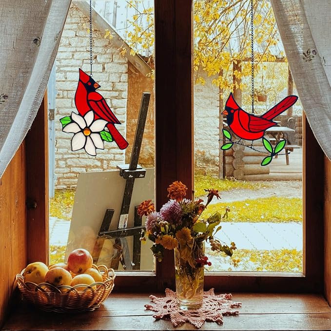 2 Packs Stained Glass Red Cardinal Memorial Gifts - Image 6