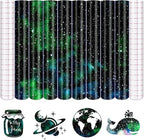 Tintnut Galaxy Permanent Vinyl 8 Sheets 12x10in Black Green Adhesive Vinyl | by Tintnut