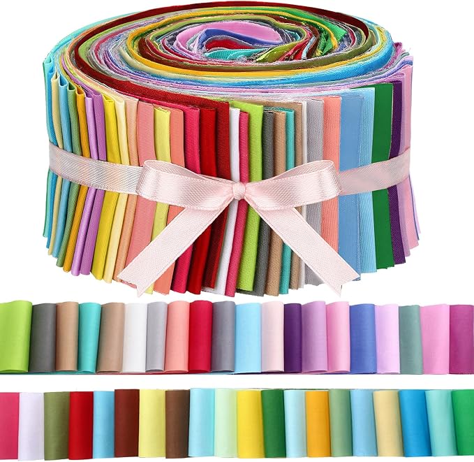Kingdder 70 Pcs Solid Color Jelly Fabric Quilting Strips, 2.55 Inch Precut by Kingdder