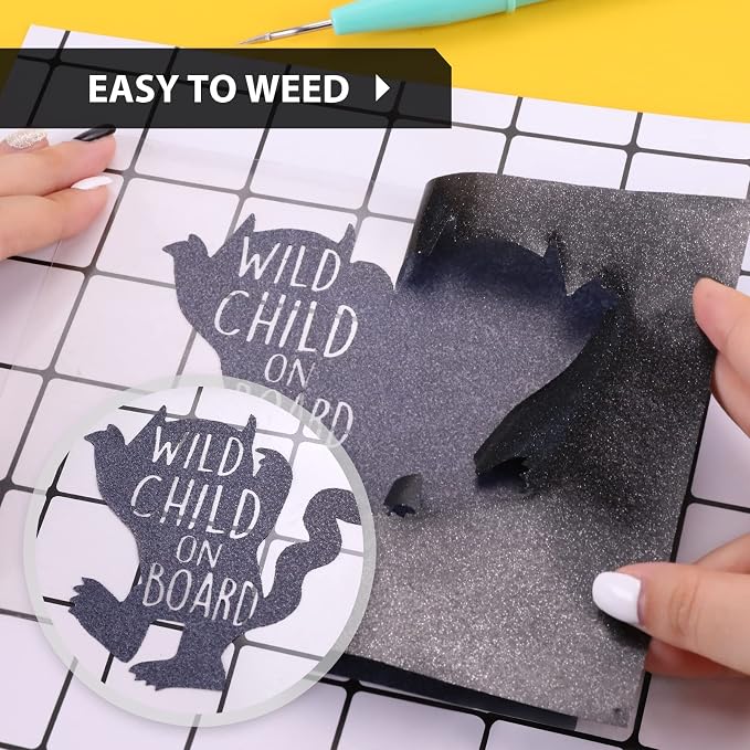 HTVRONT Glitter HTV, Easy-Weed for Craft Design - Image 2