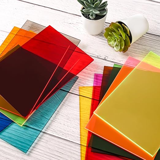 Lesnlok Colored Acrylic Sheets1/8 inch Thick 3mm 12 Pack 5 x 7 Clear Colored - Image 5