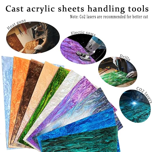 Pearl Glitter Cast Acrylic Sheet, 12x8 Inch, 2 | 1/8 Inch Thickness, - Image 4