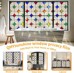 QHY Sunshine Colorful Rainbow Stained Glass Window Film Non-Adhesive Window - Image 6