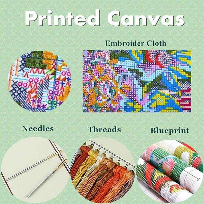 Joyhoor Cross Stitch Kits for Beginners Stamped Cross-Stitch Supplies - Image 3