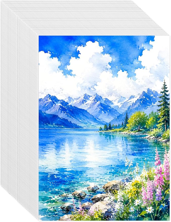 82 Sheets Watercolor Paper Bulk 5"x7", 110lb/230gsm Cold Press Thick Water by Hapikalor