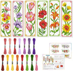 ORIGACH 6 Set Flowers Cross Stitch Bookmark Kit by ORIGACH