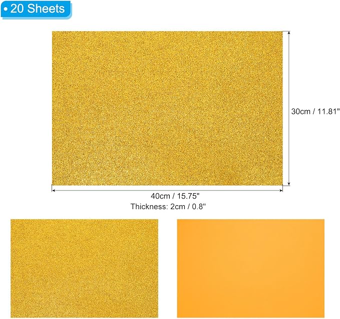 PATIKIL 20 Sheets 2mm Glitter Foam Sheet - Image 2