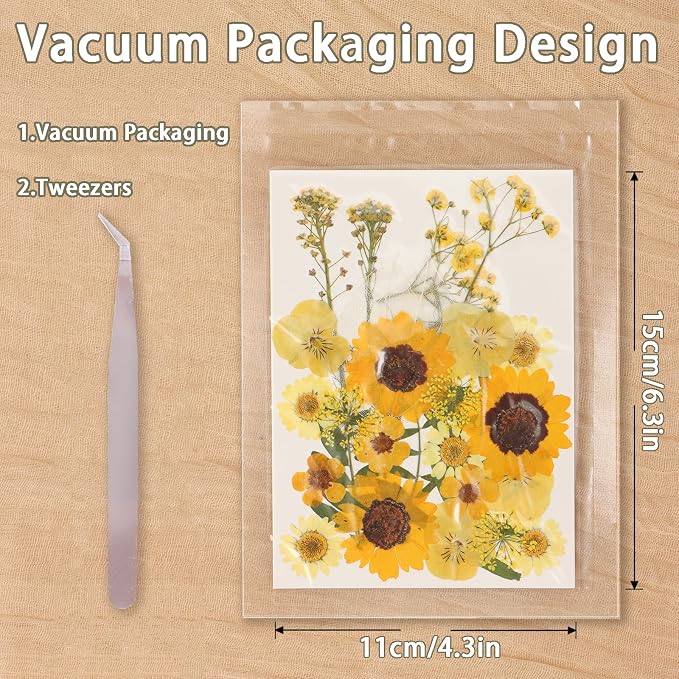 200Pcs Dried Pressed Flowers Resin Mould Real Flowers Natural Dry Leaves Bulk - Image 3
