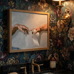 Funny Bathroom Wall Art, The Creation of Adam Toilet Paper Canvas Print - Image 6