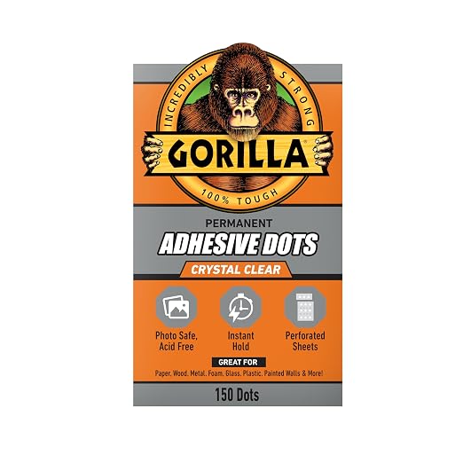 Gorilla Permanent Adhesive Dots, Double-Sided, 0.5" Diameter, 150 Pieces by Gorilla