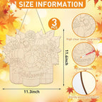 Unfinished Fall Wreaths Wood Crafts to Paint Set of 3, Unfinished Wood Cutouts - Image 2