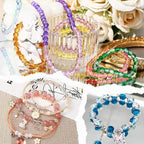 XSEINO About 1200+ PCS 6mm Golden Silk Style Glass Beads Bracelet Making Kit - Image 7