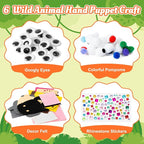 WATINC 6Pcs Hand Puppet Making Kit, Art Craft Felt Sock Puppet Toys, Creative - Image 2