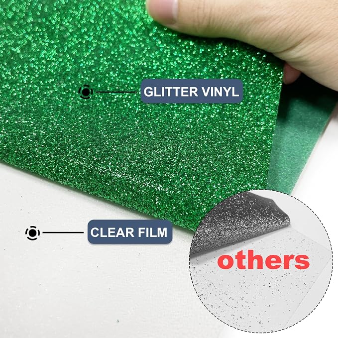 Green Glitter Heat Transfer Vinyl 12" x 8 ft HTV - Image 4