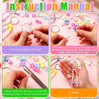 Landical 564 Pcs Bow Heart Keychain Making Kit DIY Name Bead Key Chain Craft - Image 2