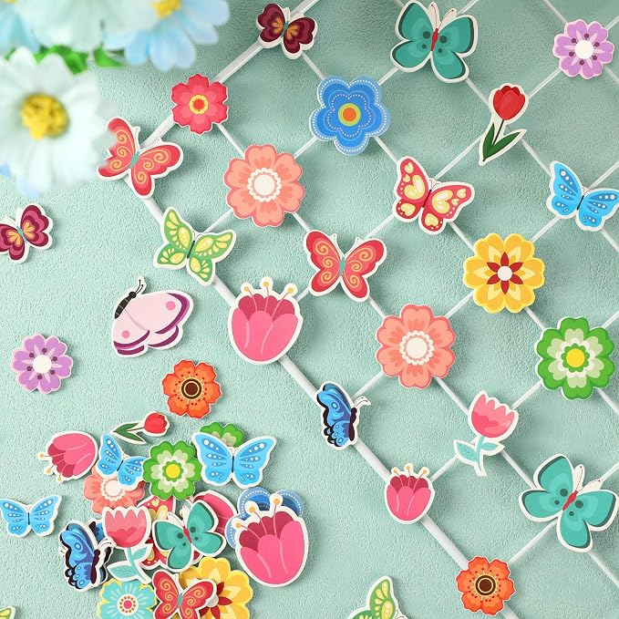 600Pcs Flower Foam Stickers Spring Butterfly Adhesive Stickers | Flower Decals - Image 3