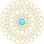 Keychain Rings Kit for Crafts Gold, PAXCOO Includes 100Pcs Split Key Ring by PAXCOO