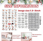 80pcs Snowman Face Stickers for Crafts Christmas Word Sticker Xmas Winter - Image 5