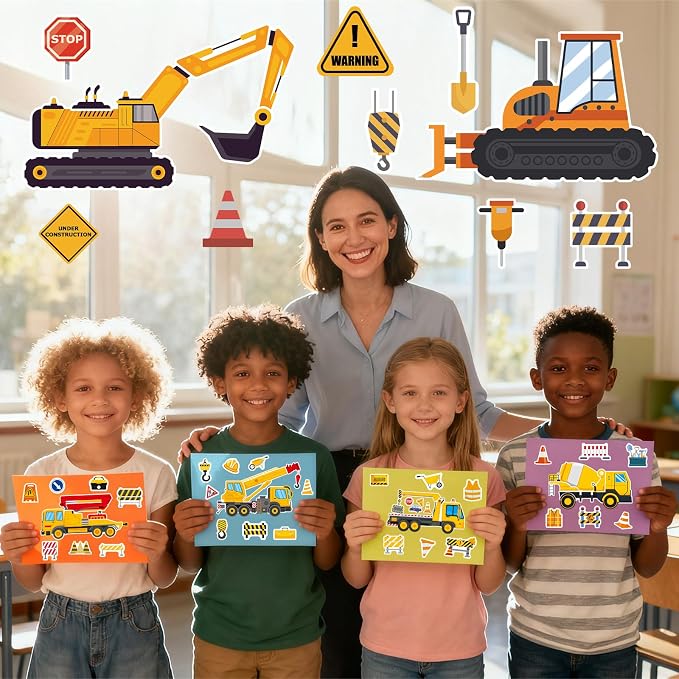 42 Sheets Create Construction Vehicles of Dreams Stickers, Make Your Own Sticker - Image 7