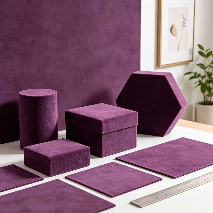 Dark Purple Large Size Self Adhesive Soft Velvet Drawer Liner DIY Fabric Felt - Image 3