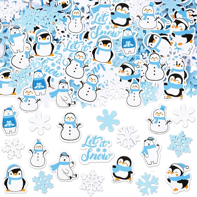 Whaline 500 Pcs Winter Foam Stickers Snowflake Snowman Penguin Bear Decals Self by Whaline
