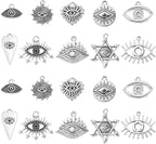 DanLingJewelry 100Pcs 10 Styles Evil Eye Charms Antique Silver by DanLingJewelry