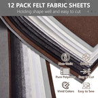 12 Rolls 8"x35" Large Stiff Felt Sheets, 1mm Felt Fabric Sheet - Image 4
